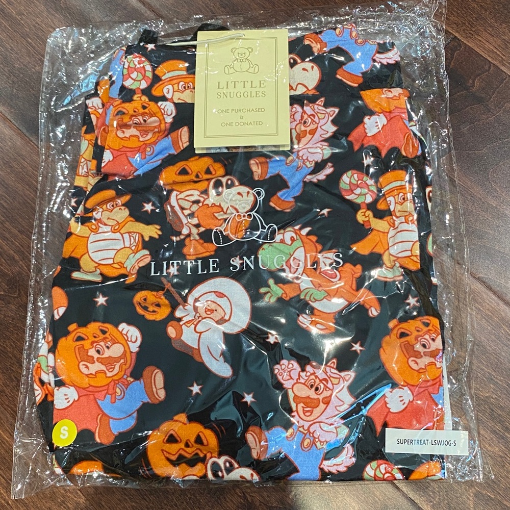Little Snuggles Bamboo Mario Halloween Women’s Joggers / Pajama Pants Small NWT